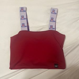 Univ of Arizona cute game day or every day wear crop top with A symbol straps